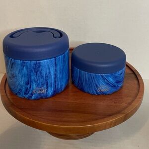 S’well Azure Forest Insulated Snack Containers 24 w/handle & 10 oz. BPA Free
